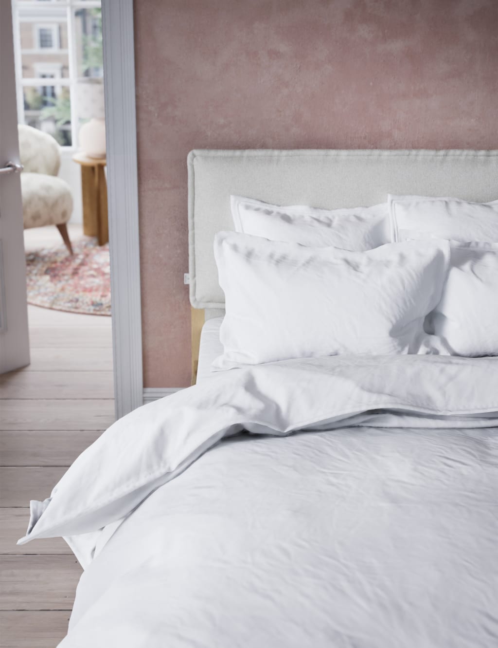 Washed Cotton Extra Deep Fitted Sheet 4 of 4