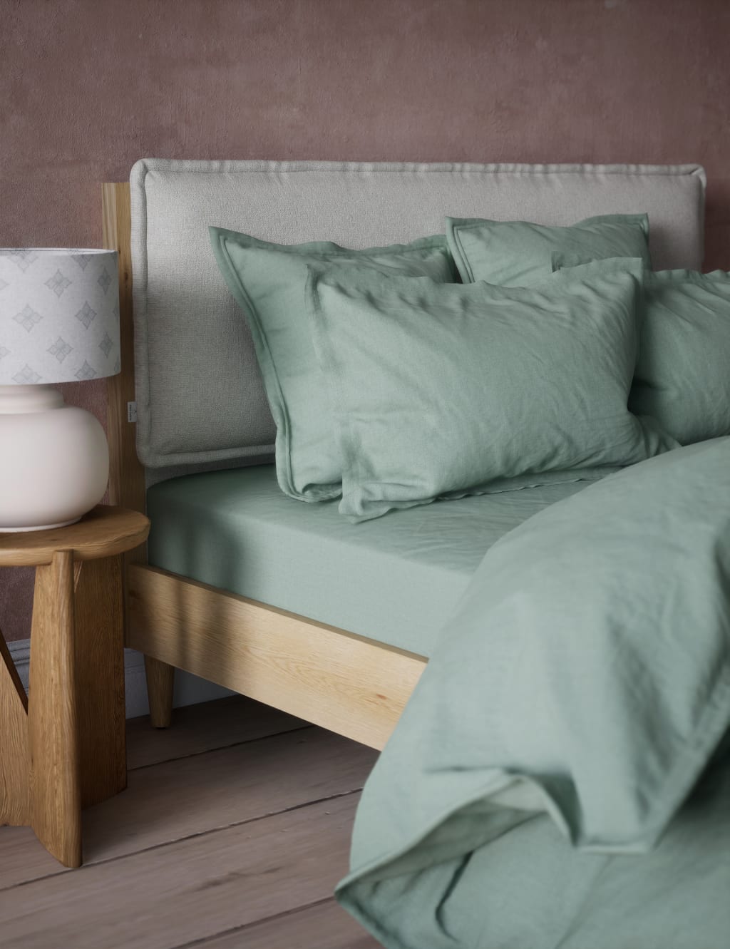 Washed Cotton Extra Deep Fitted Sheet 3 of 4