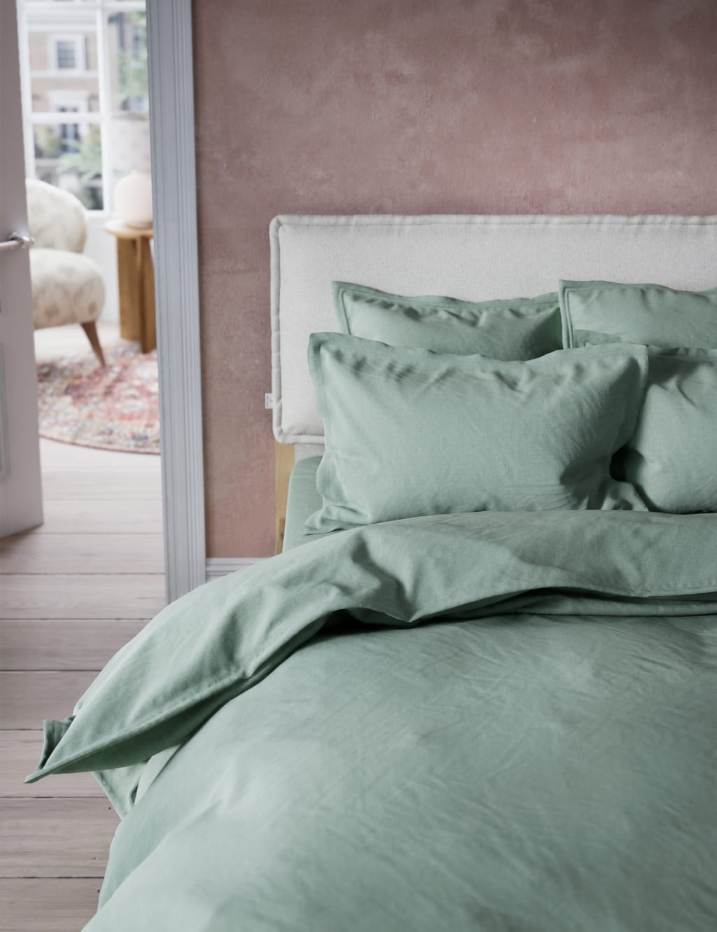 Washed Cotton Extra Deep Fitted Sheet 4 of 4