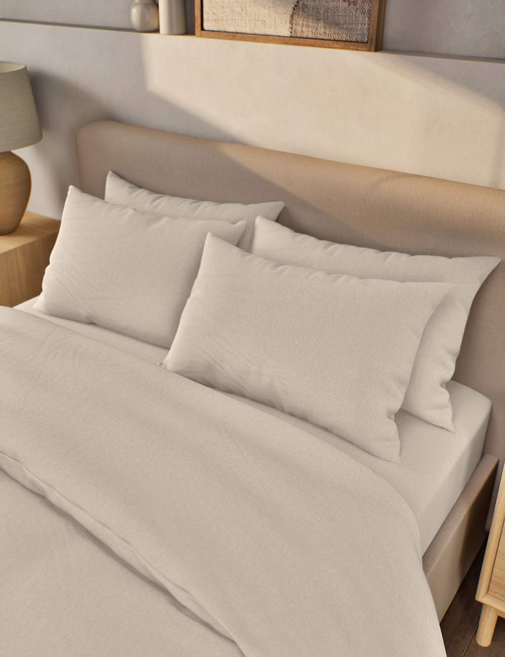 2pk Pure Brushed Cotton Pillowcases 1 of 3