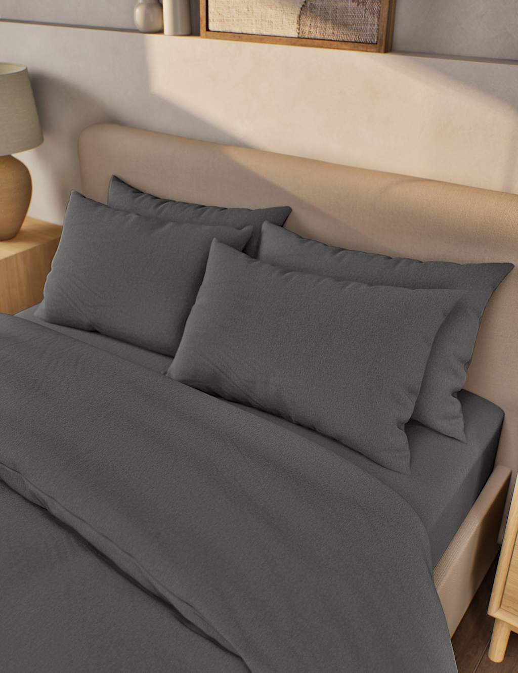 2pk Pure Brushed Cotton Pillowcases 1 of 3