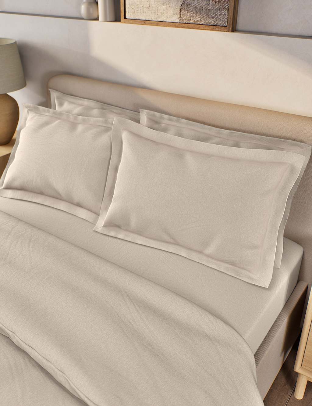 2pk Pure Brushed Cotton Oxford Pillowcases 1 of 3