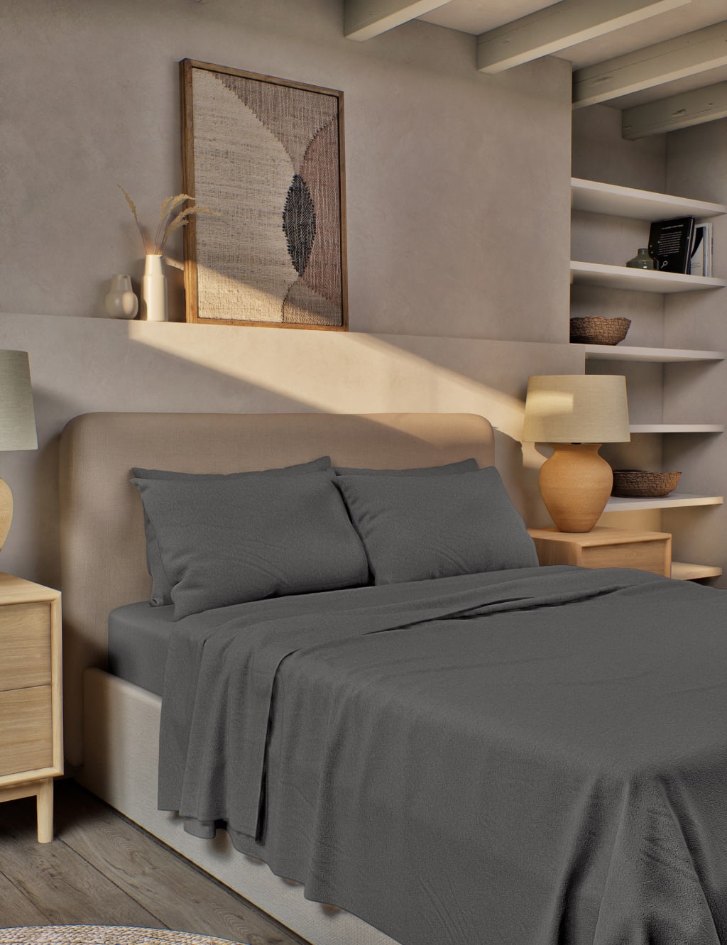 Pure Brushed Cotton Flat Sheet M&S Collection M&S