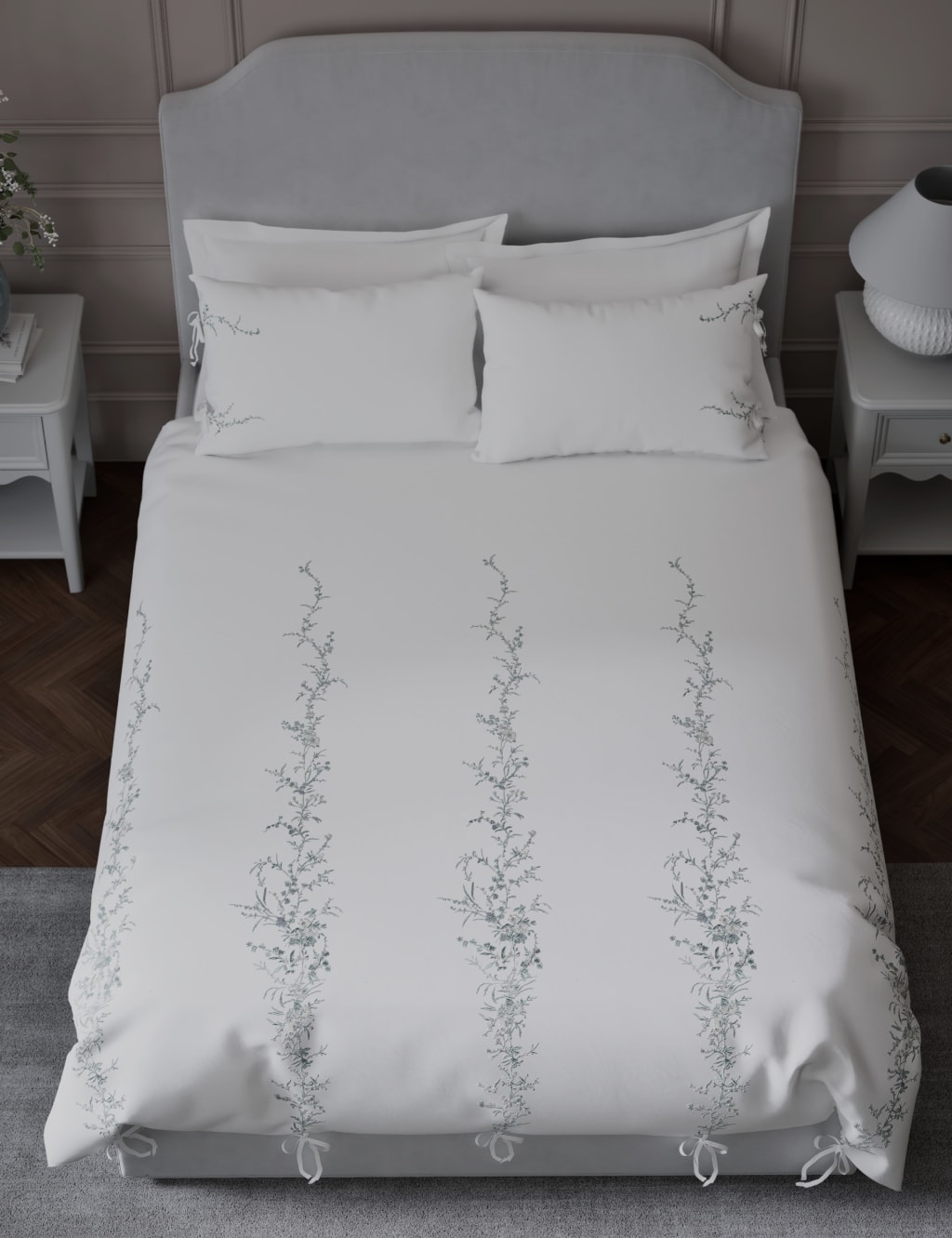 Pure Cotton Tamsin Trailing Blossom Bedding Set 5 of 6