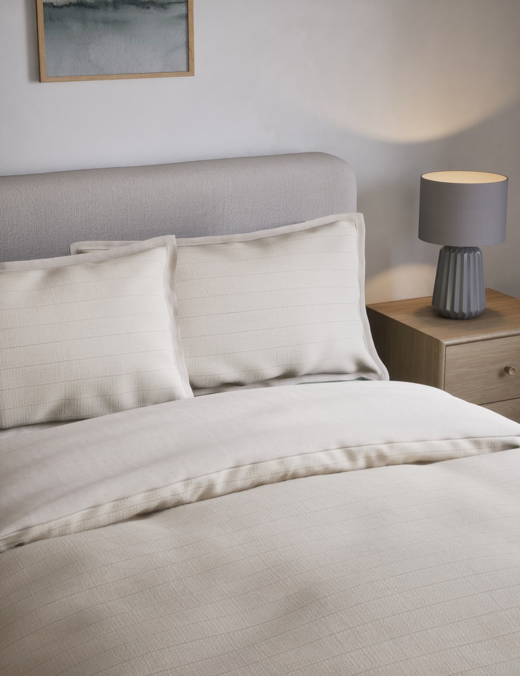 Cotton Rich Ribbed Striped Bedding Set 3 of 4