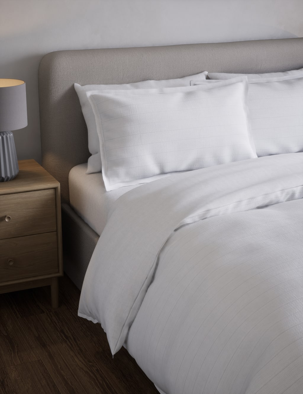 Cotton Rich Ribbed Striped Bedding Set 4 of 5