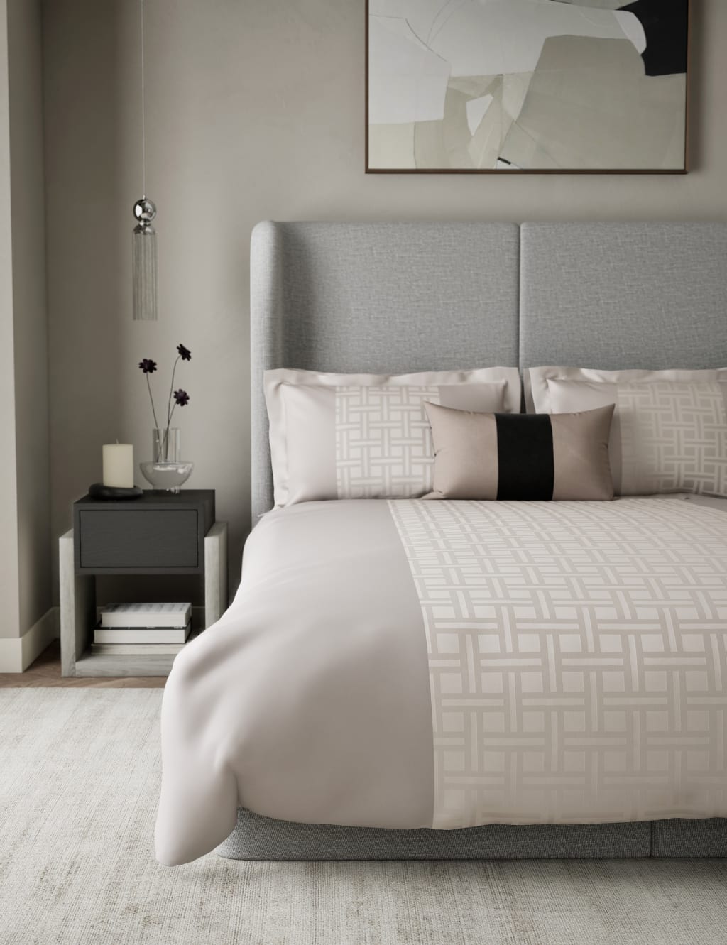 Geometric Sateen Jacquard Bedding Set M S X Kelly Hoppen M S