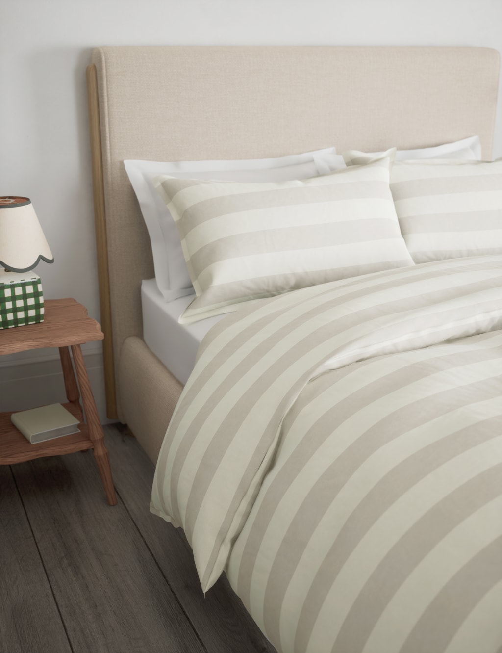 Linen Blend Striped Bedding Set 4 of 5