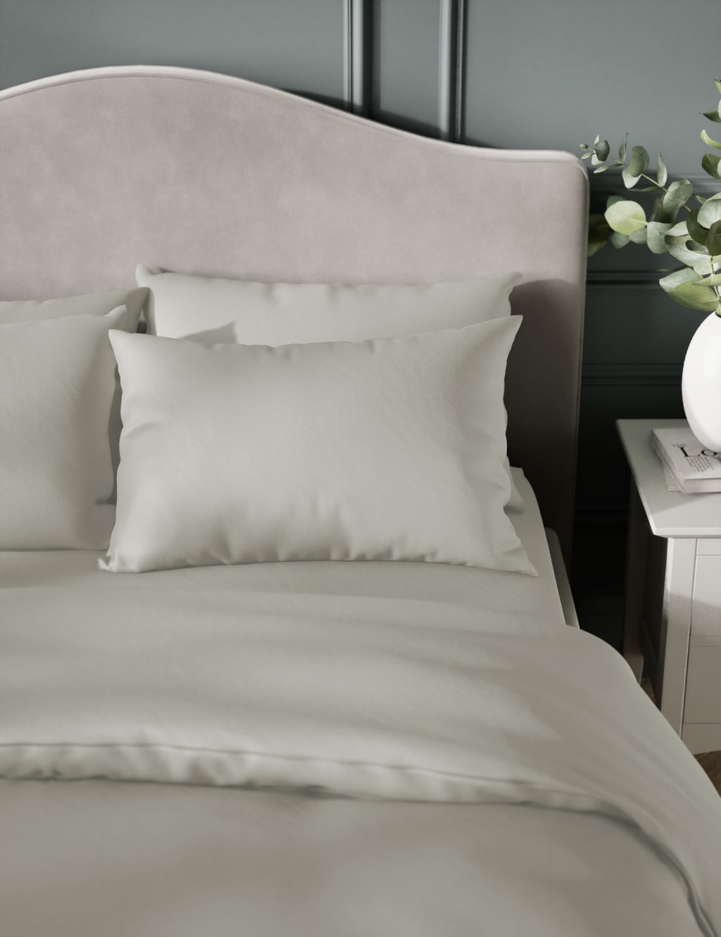 2pk Egyptian Cotton Sateen 400 Thread Count Pillowcases 1 of 4