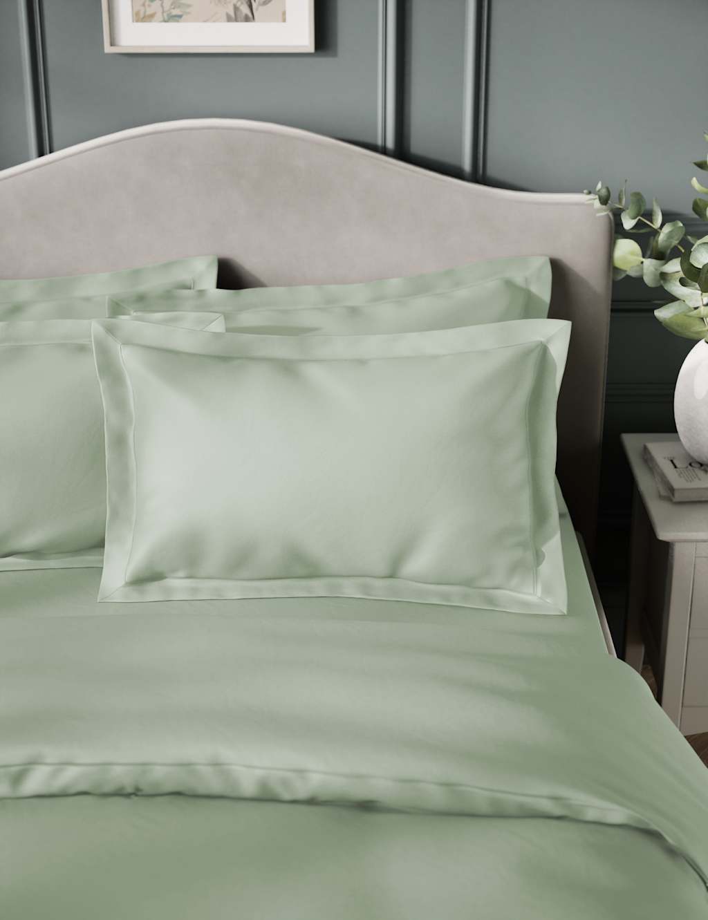 2pk Egyptian Cotton Sateen 400 Thread Count Oxford Pillowcases 4 of 4