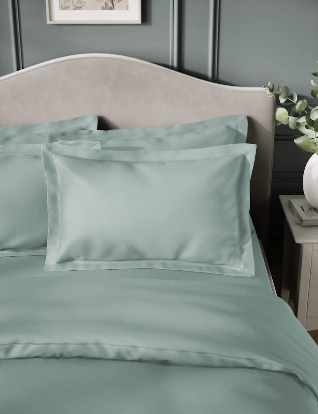 2pk Egyptian Cotton Sateen 400 Thread Count Oxford Pillowcases 4 of 4