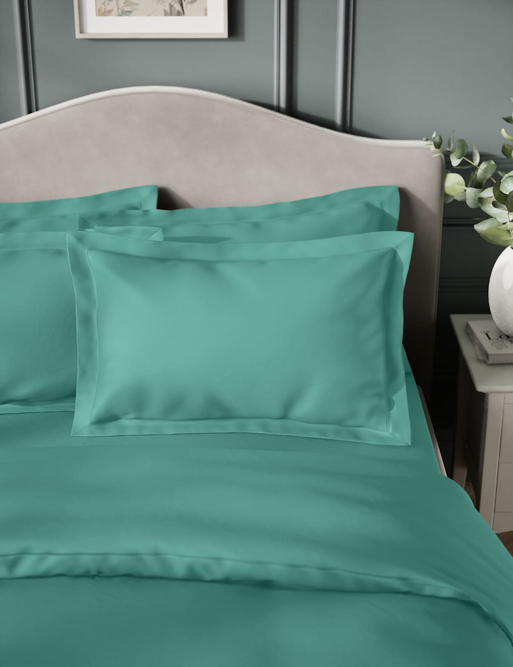 2pk Egyptian Cotton Sateen 400 Thread Count Oxford Pillowcases 4 of 4