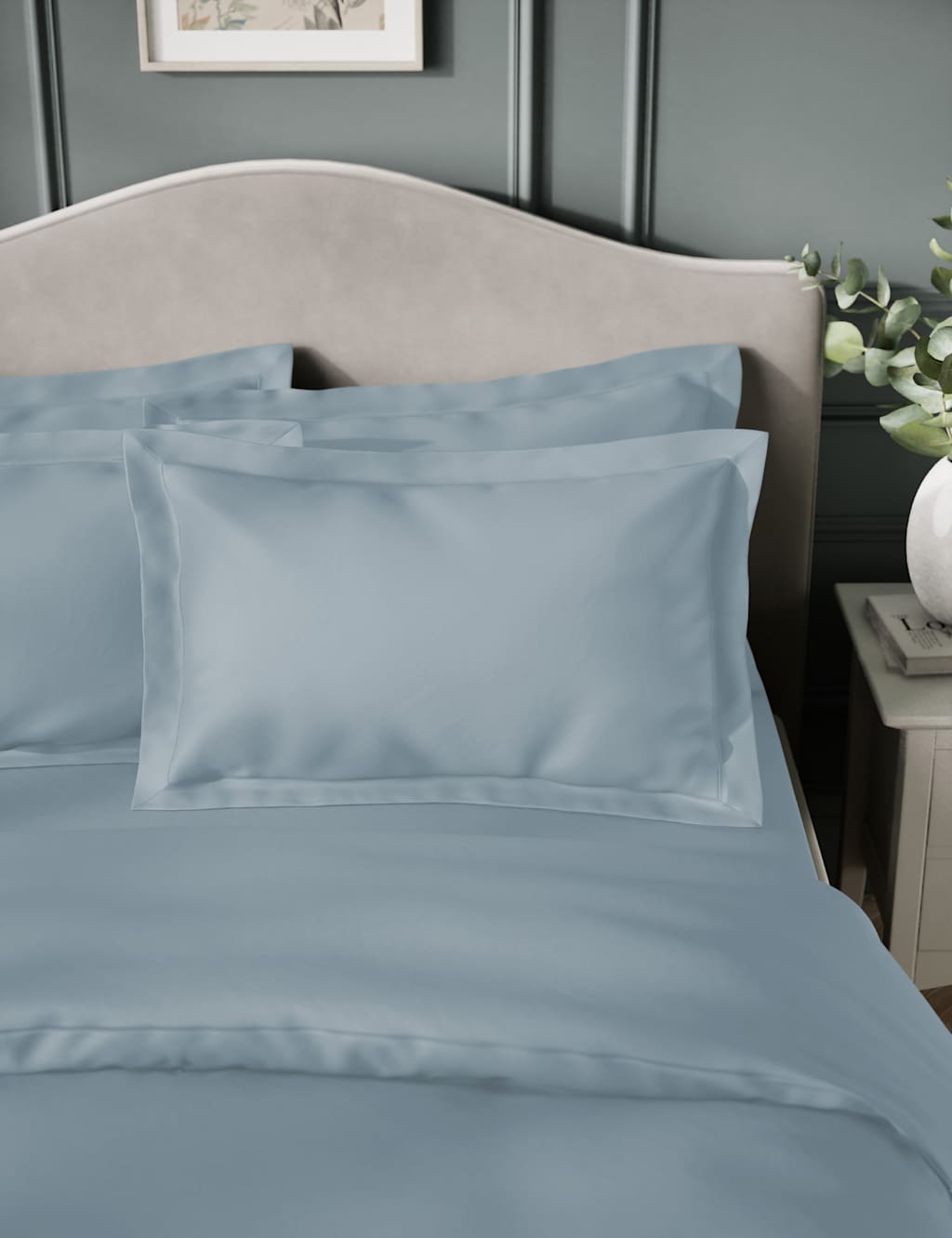 2pk Egyptian Cotton Sateen 400 Thread Count Oxford Pillowcases 4 of 4