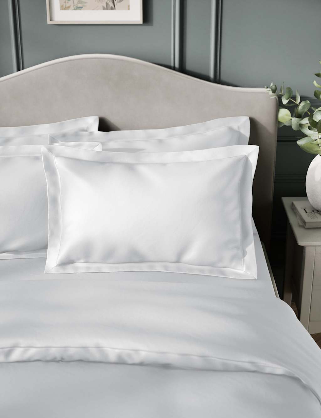 2pk Egyptian Cotton Sateen 400 Thread Count Oxford Pillowcases 4 of 4