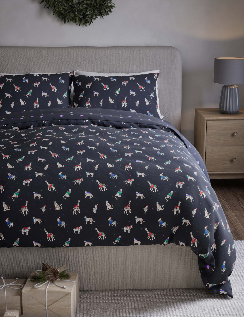 Cotton Blend Animal Print Bedding Set 1 of 6