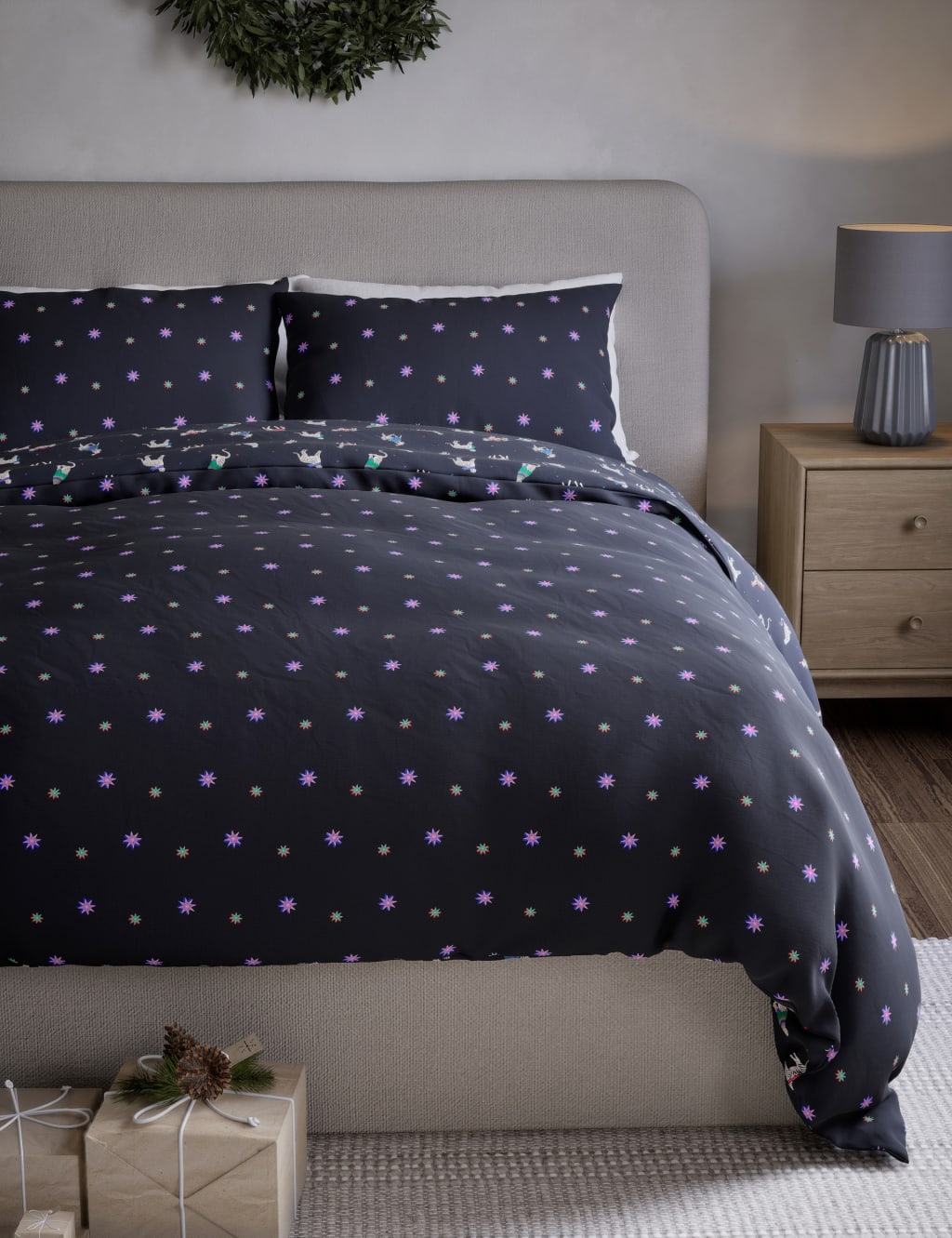 Cotton Blend Animal Print Bedding Set 6 of 6