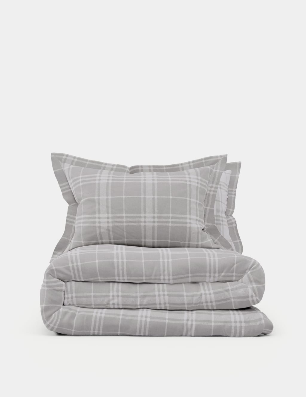 Pure Brushed Cotton Checked Bedding Set 2 of 6