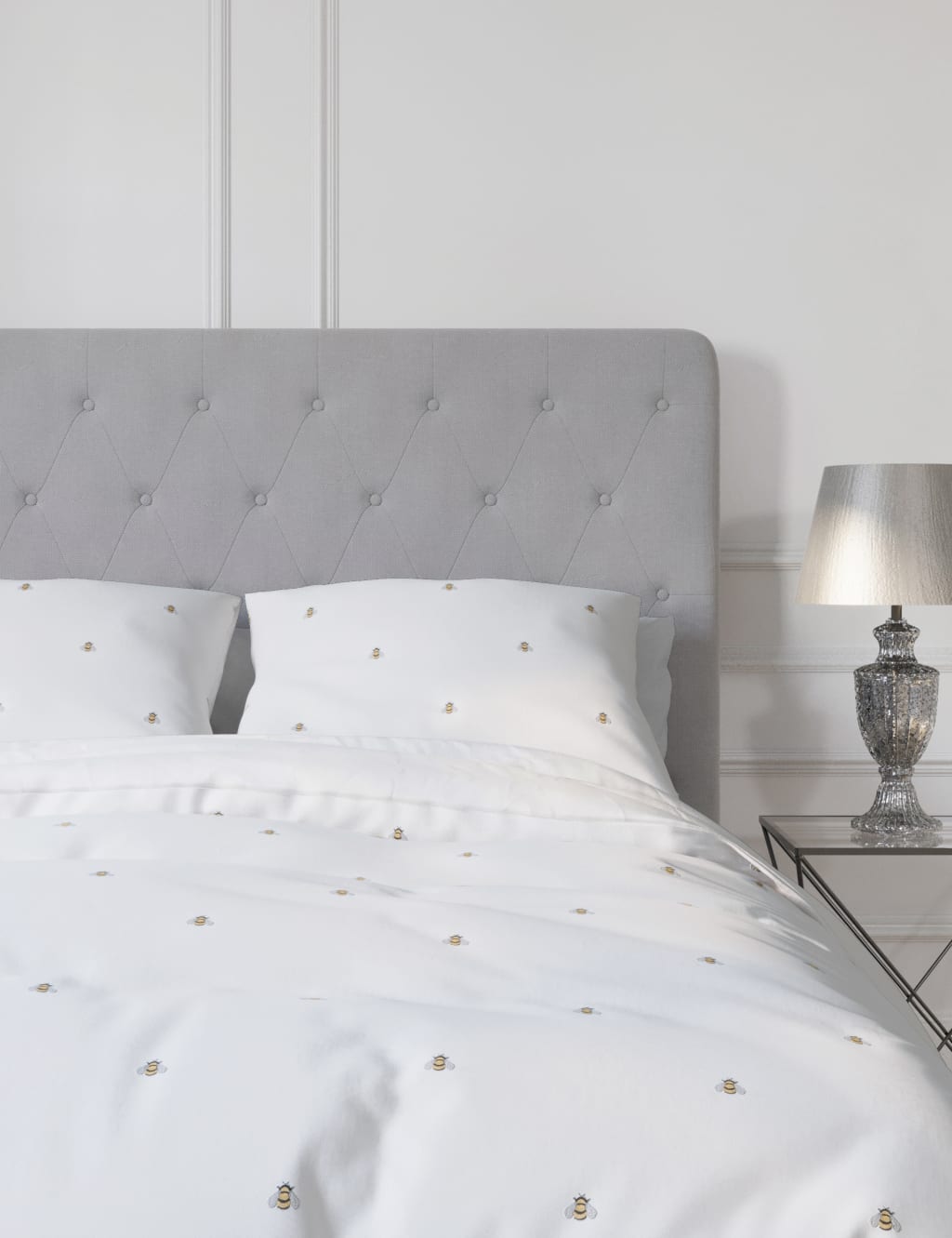 Pure Cotton Bee Embroidered Bedding Set 3 of 4