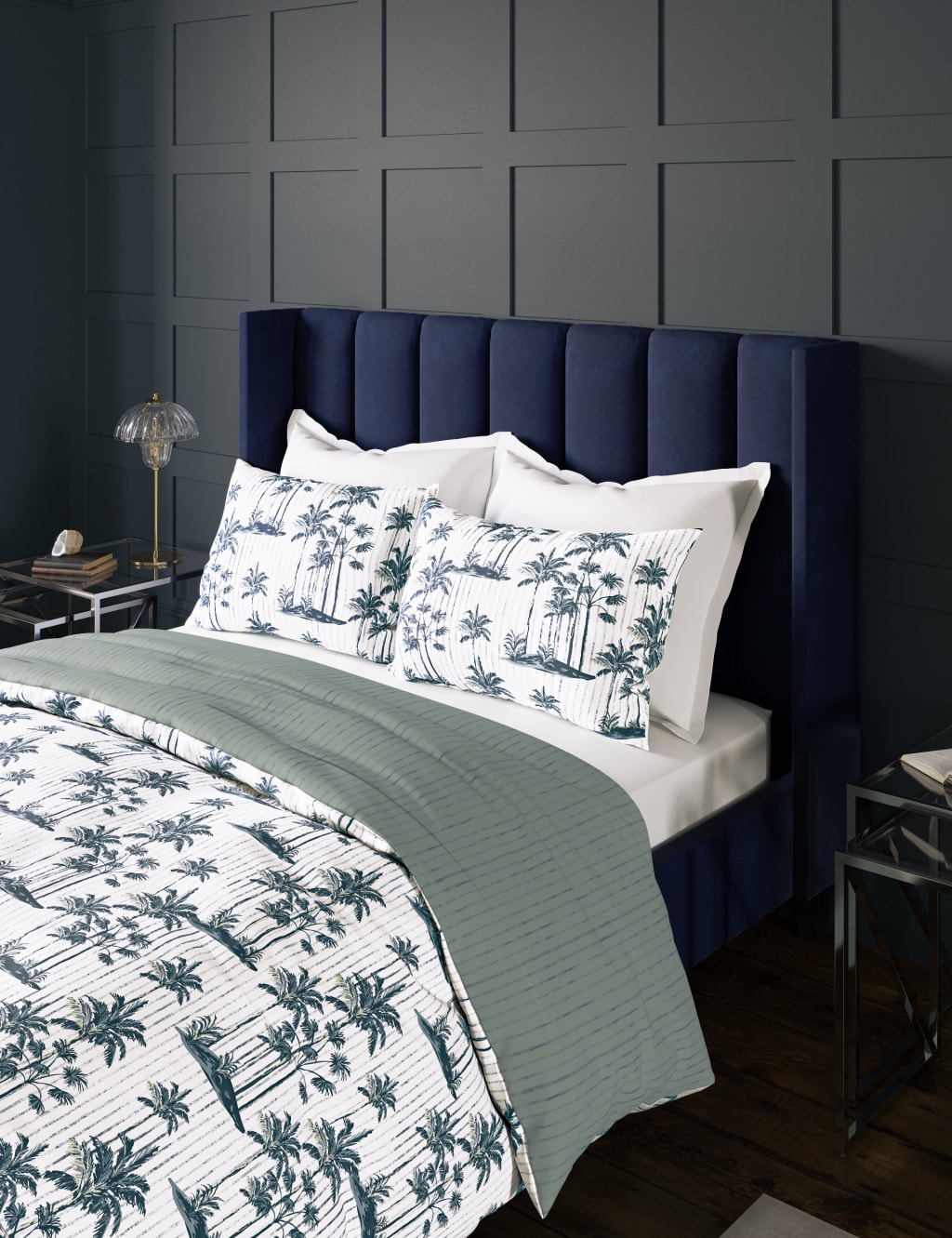 Cotton Blend Palm Bedding Set 3 of 5