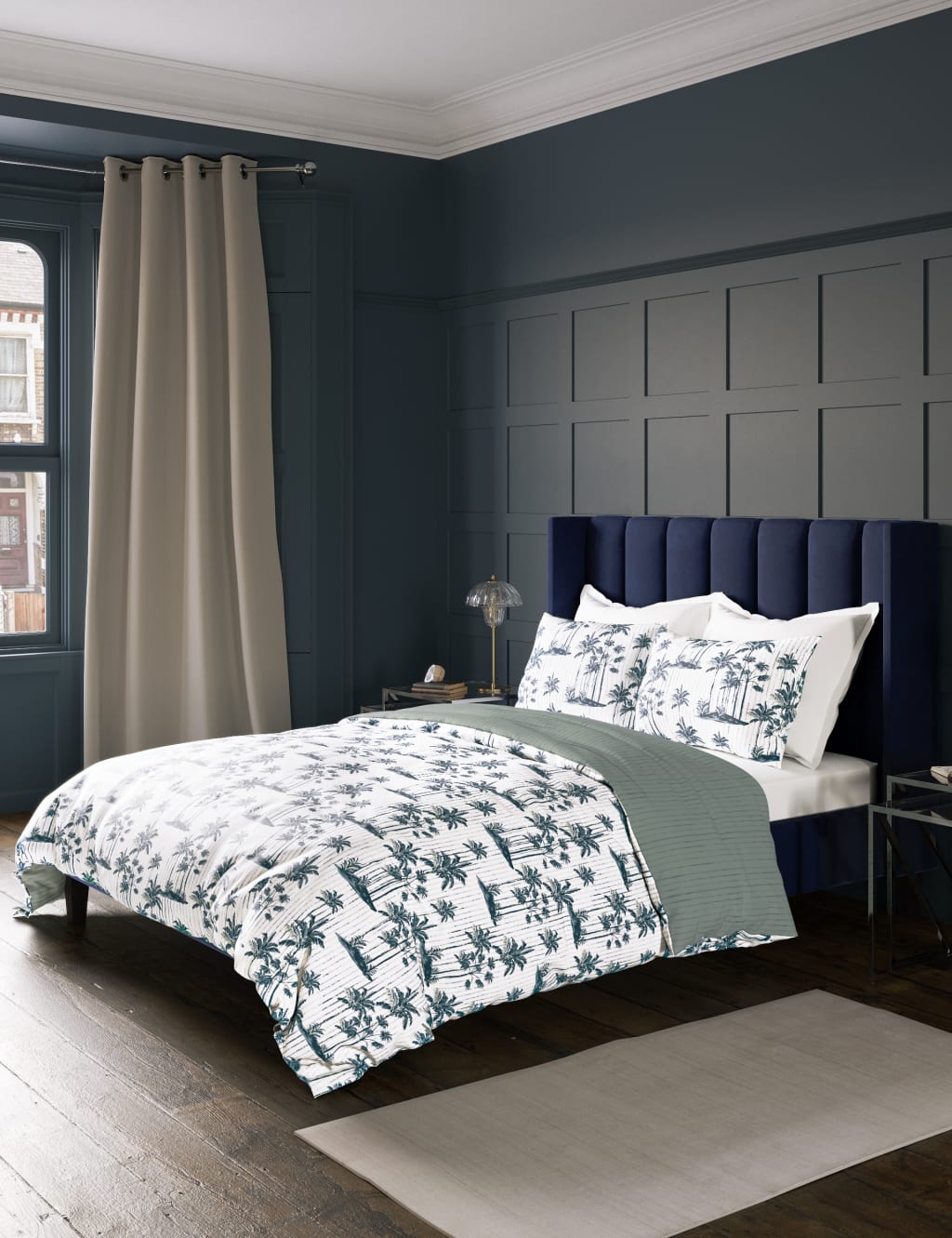 Cotton Blend Palm Bedding Set 4 of 5