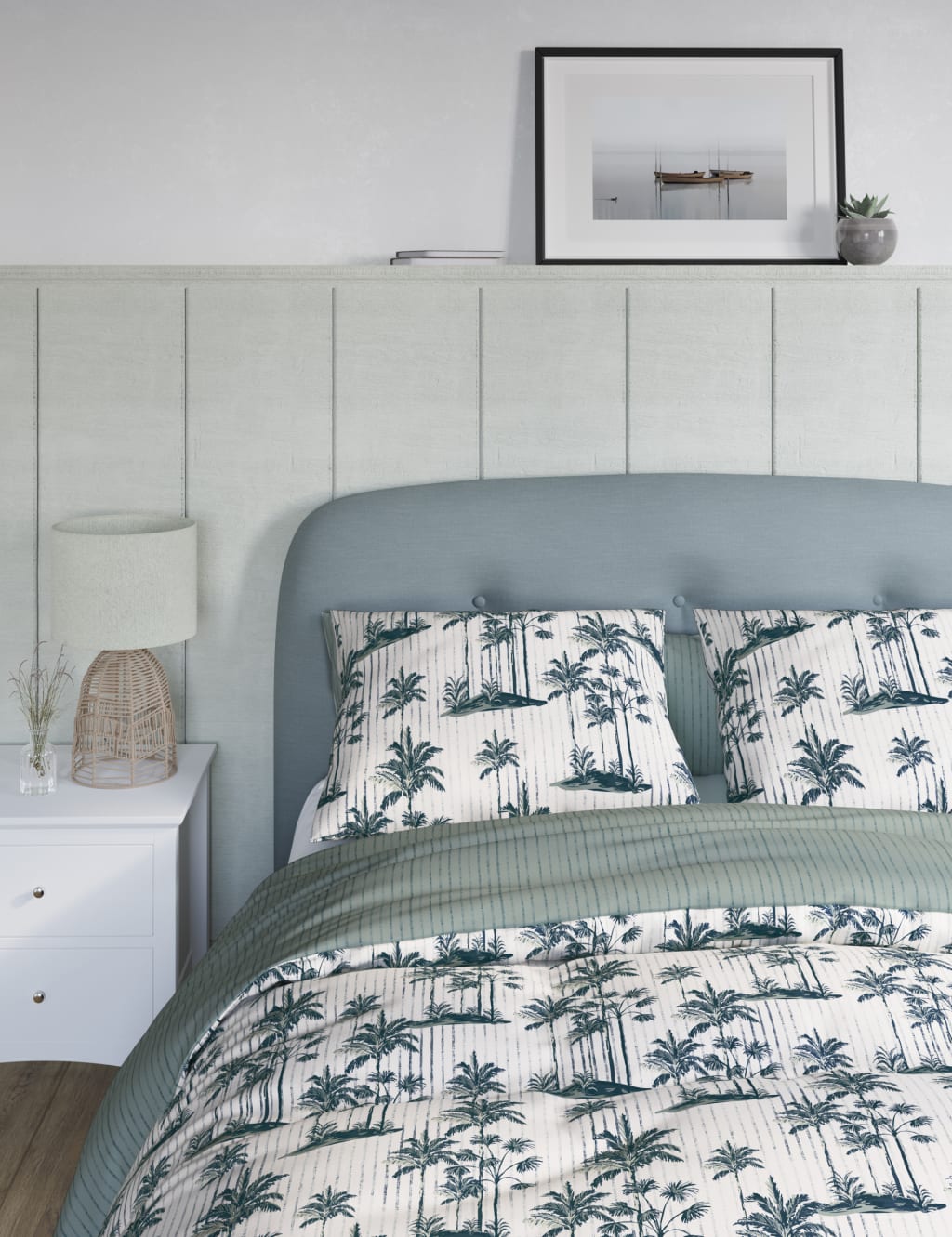 Cotton Blend Palm Bedding Set