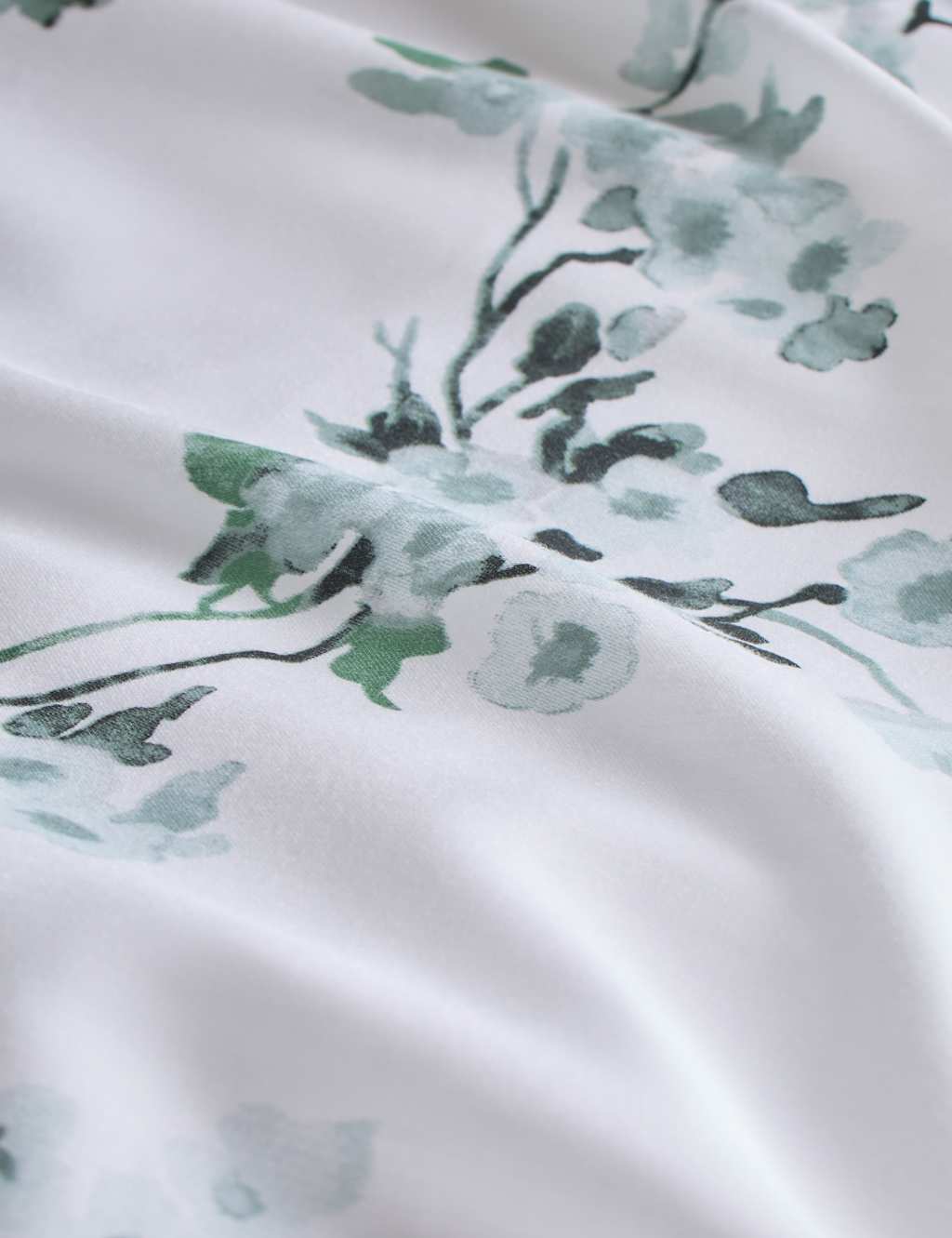 Pure Cotton Sateen Trailing Cherry Blossom Bedding Set 6 of 7