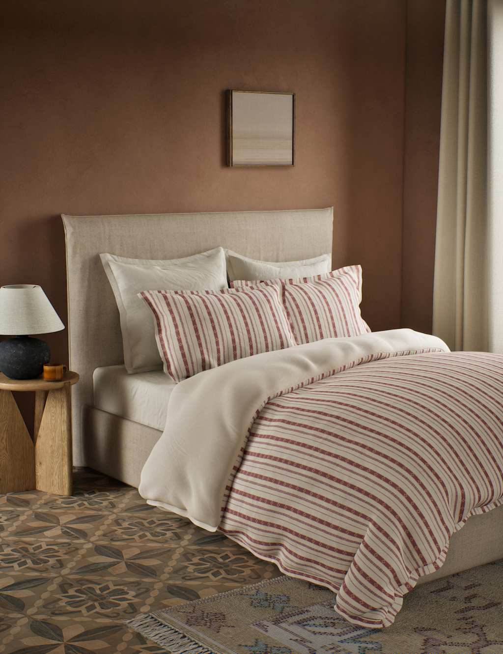 Aspen Pure Brushed Cotton Bedding Set M S X Fired Earth M S