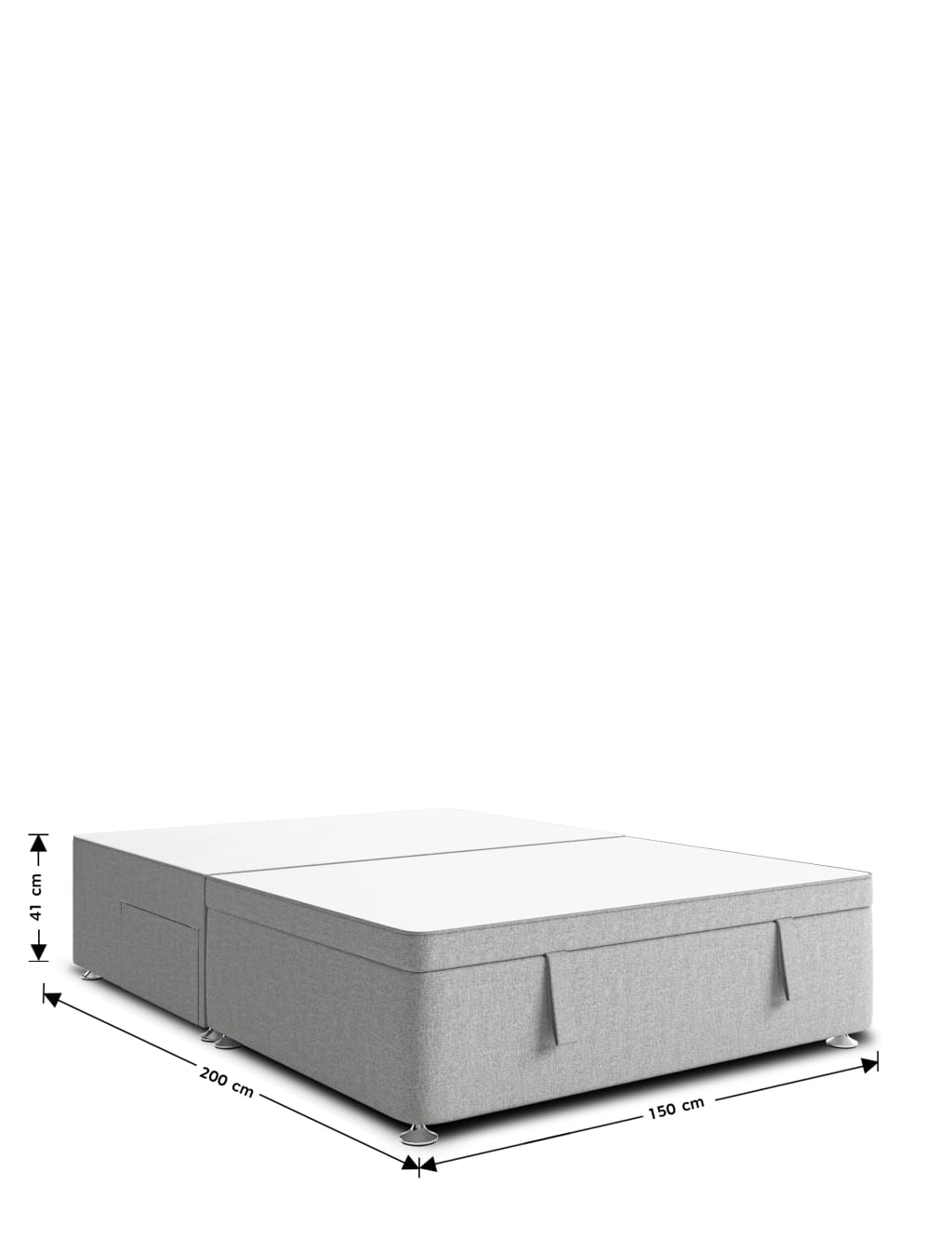Half End Ottoman 2 Small Drawer Divan 7 of 7