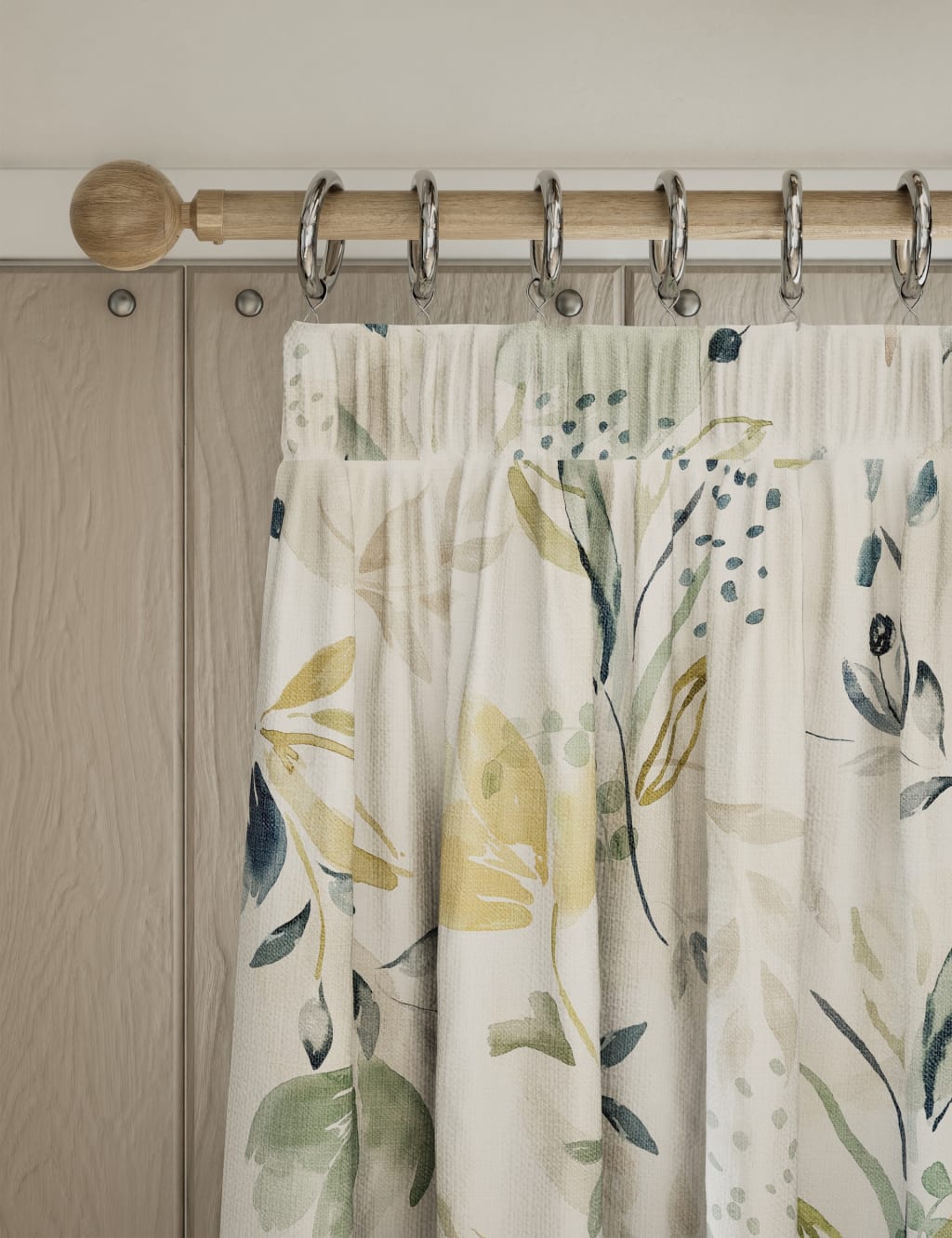 Watercolour Floral Pencil Pleat Curtains 1 of 5