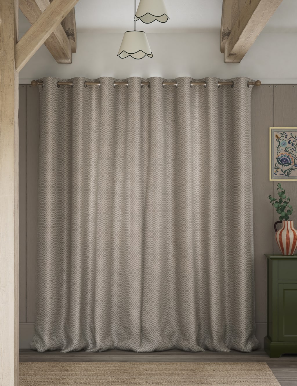 Diamond Geometric Eyelet Curtains 4 of 4