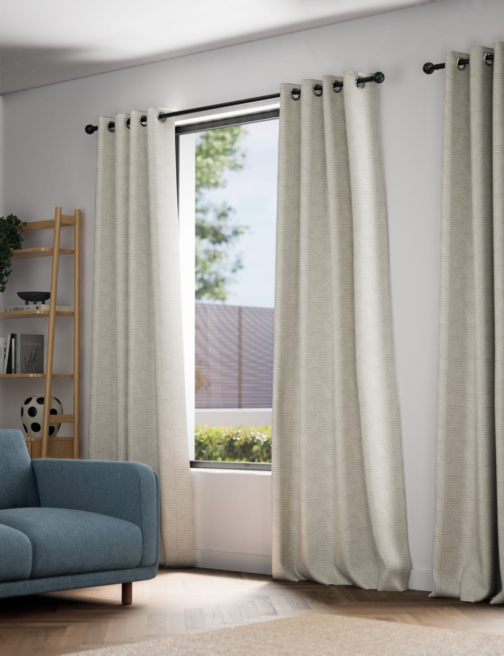 Jacquard Striped Eyelet Curtains 3 of 5