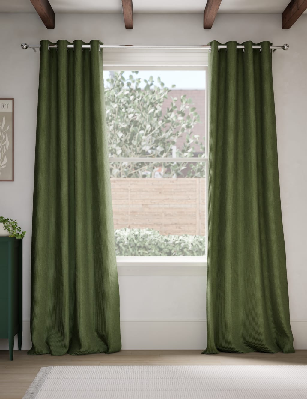 Velvet Ribbed Eyelet Blackout Curtains 3 of 5