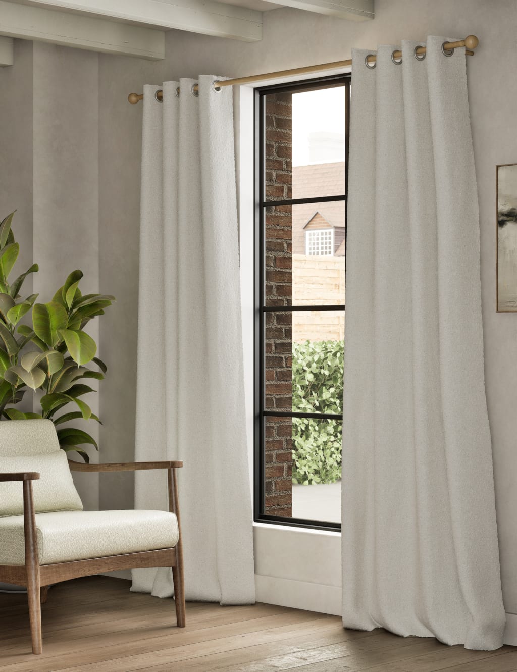 Bouclé Eyelet Curtains 3 of 4