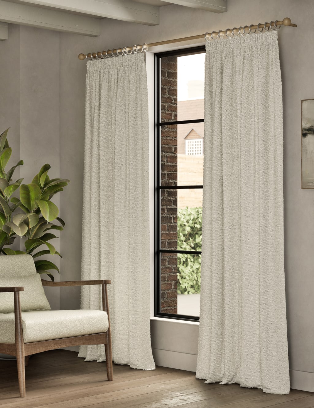 Boucle Pencil Pleat Curtains 3 of 4