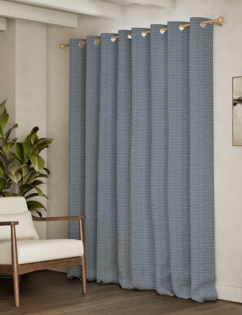 Chenille Geometric Eyelet Curtains 4 of 4