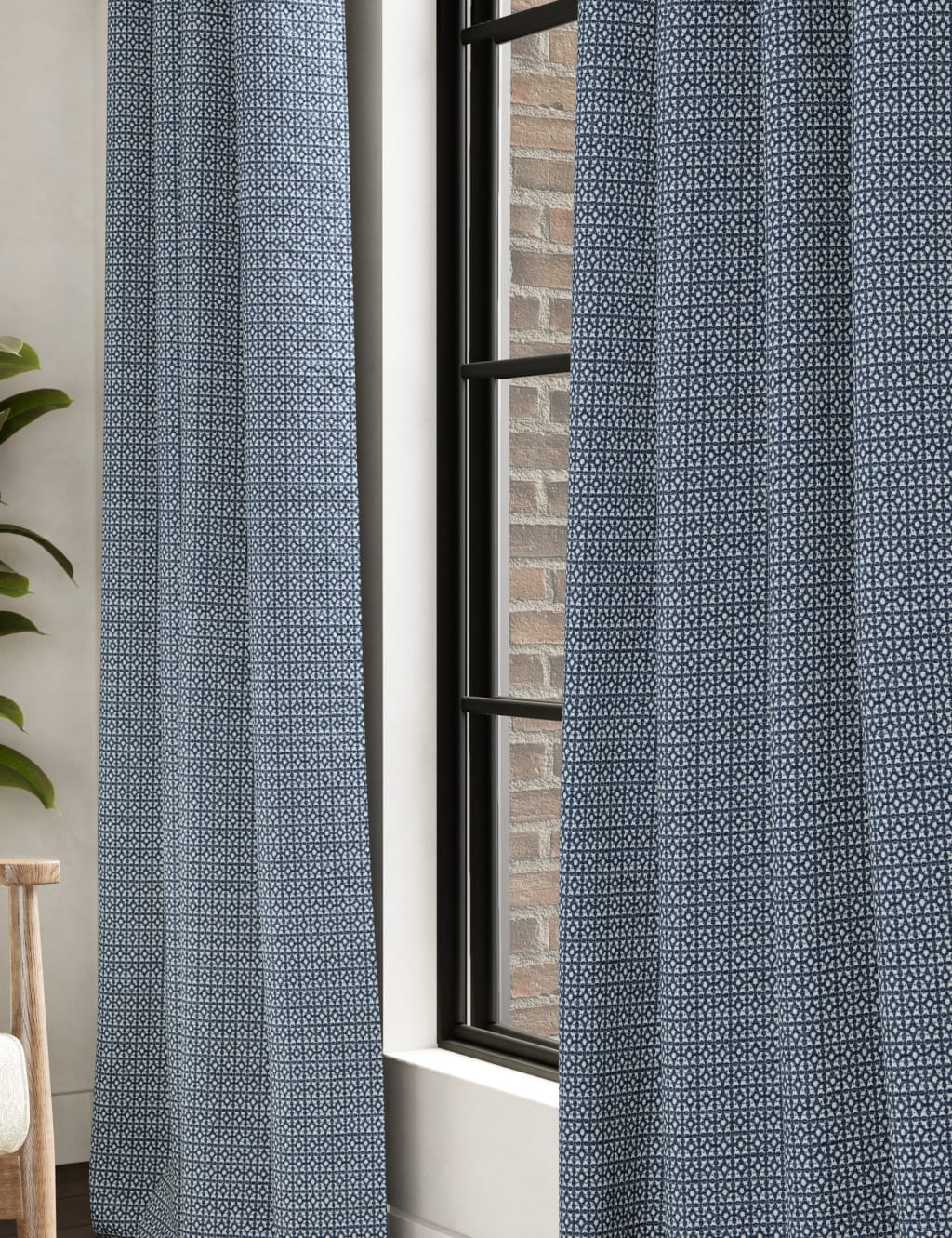 Chenille Geometric Eyelet Curtains 2 of 4