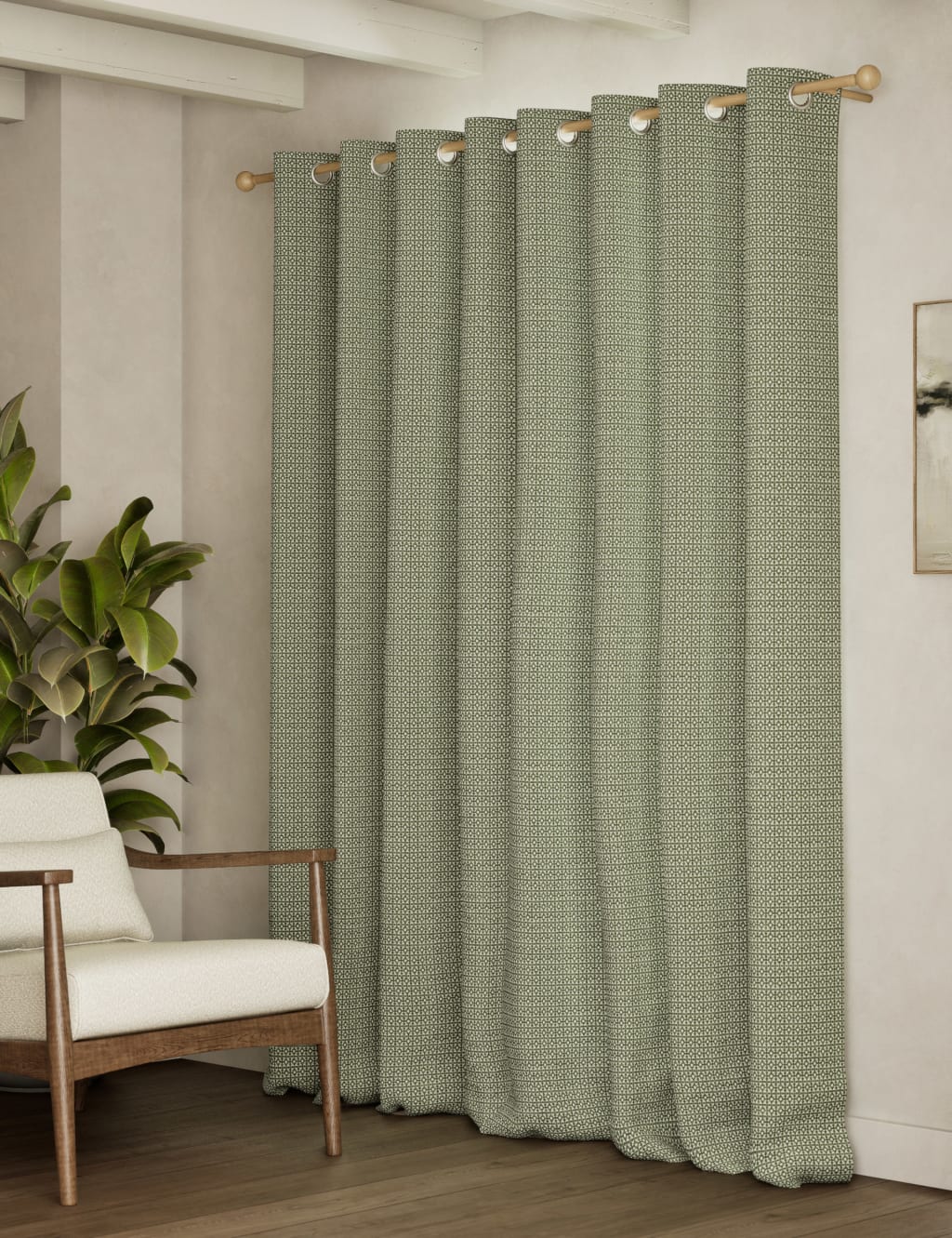 Chenille Geometric Eyelet Curtains 4 of 4