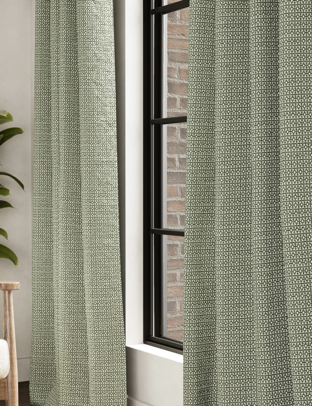 Chenille Geometric Eyelet Curtains 2 of 4