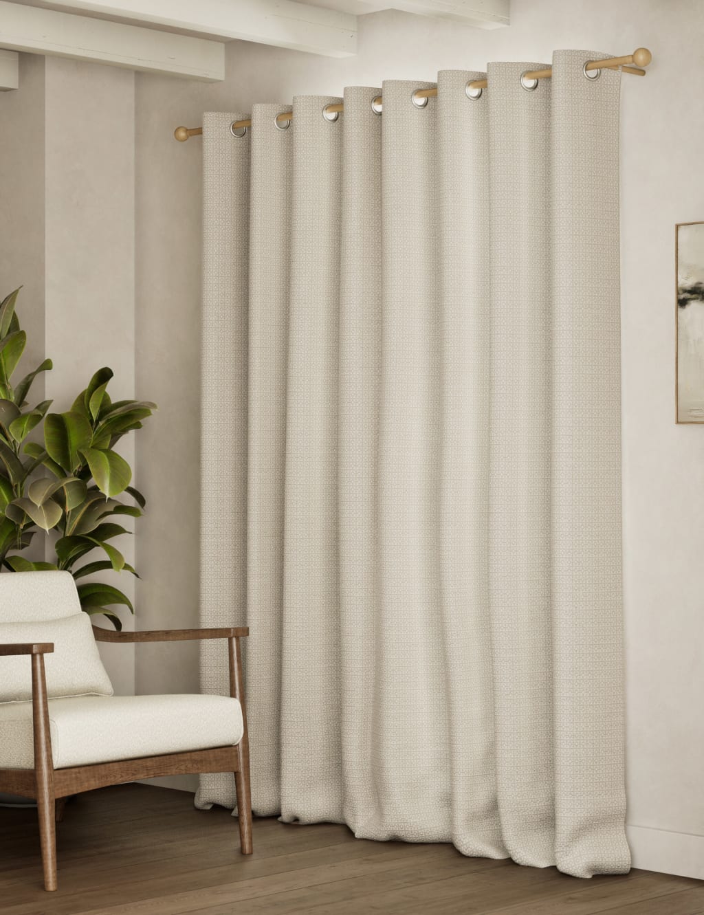 Chenille Geometric Eyelet Curtains 4 of 4