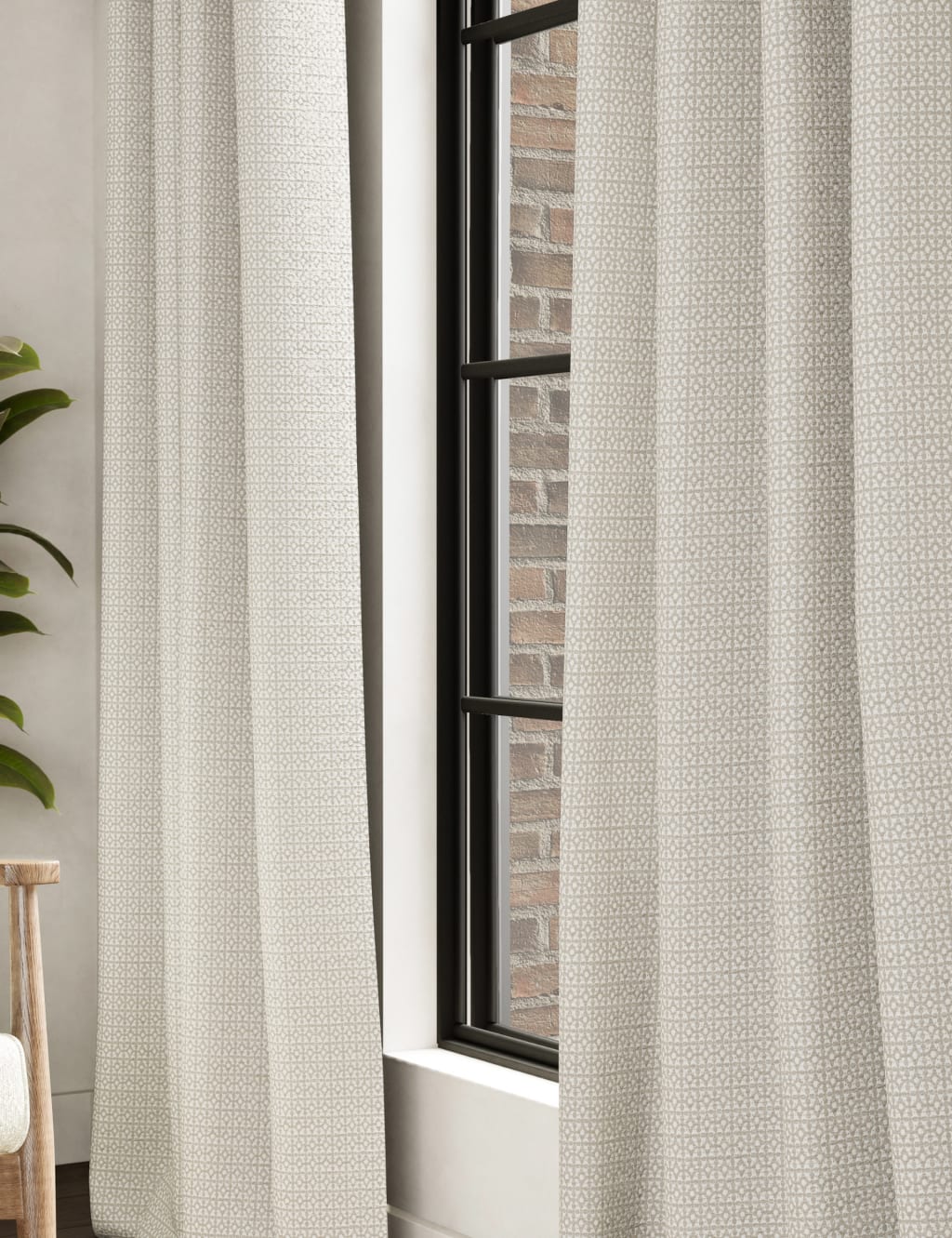 Chenille Geometric Eyelet Curtains 2 of 4