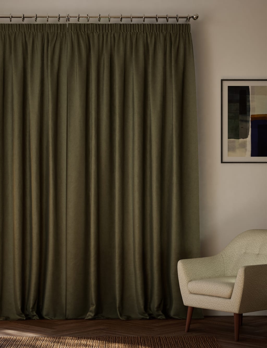 Velvet Pencil Pleat Curtains 4 of 4