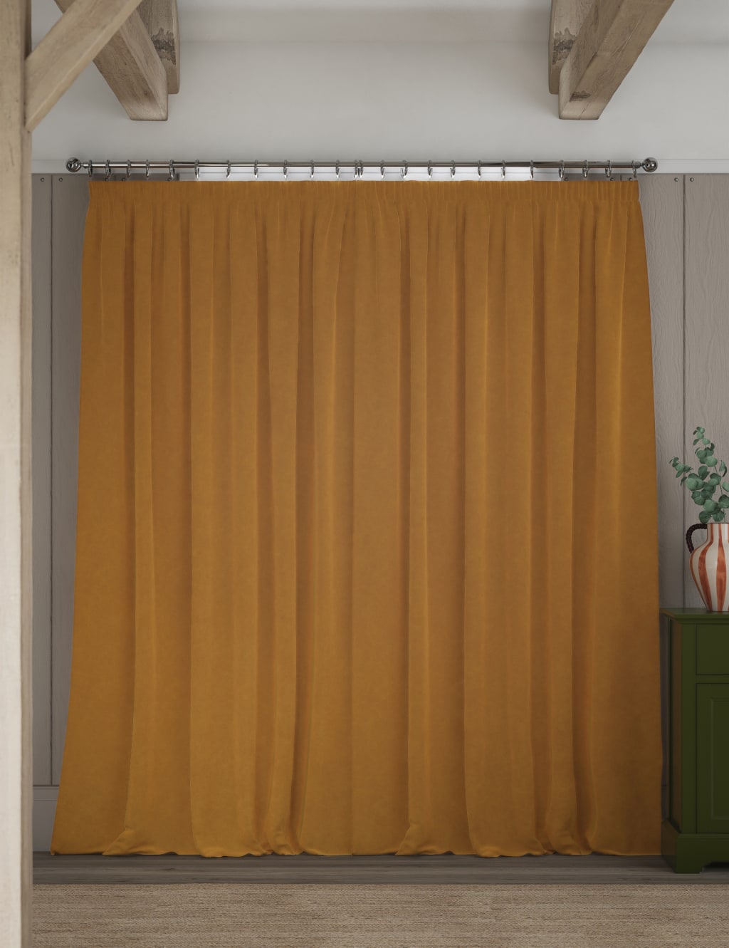 Velvet Pencil Pleat Thermal Curtains 4 of 6