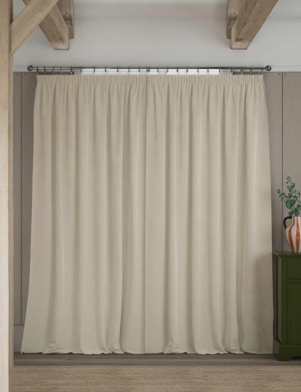 Velvet Pencil Pleat Curtains 4 of 4