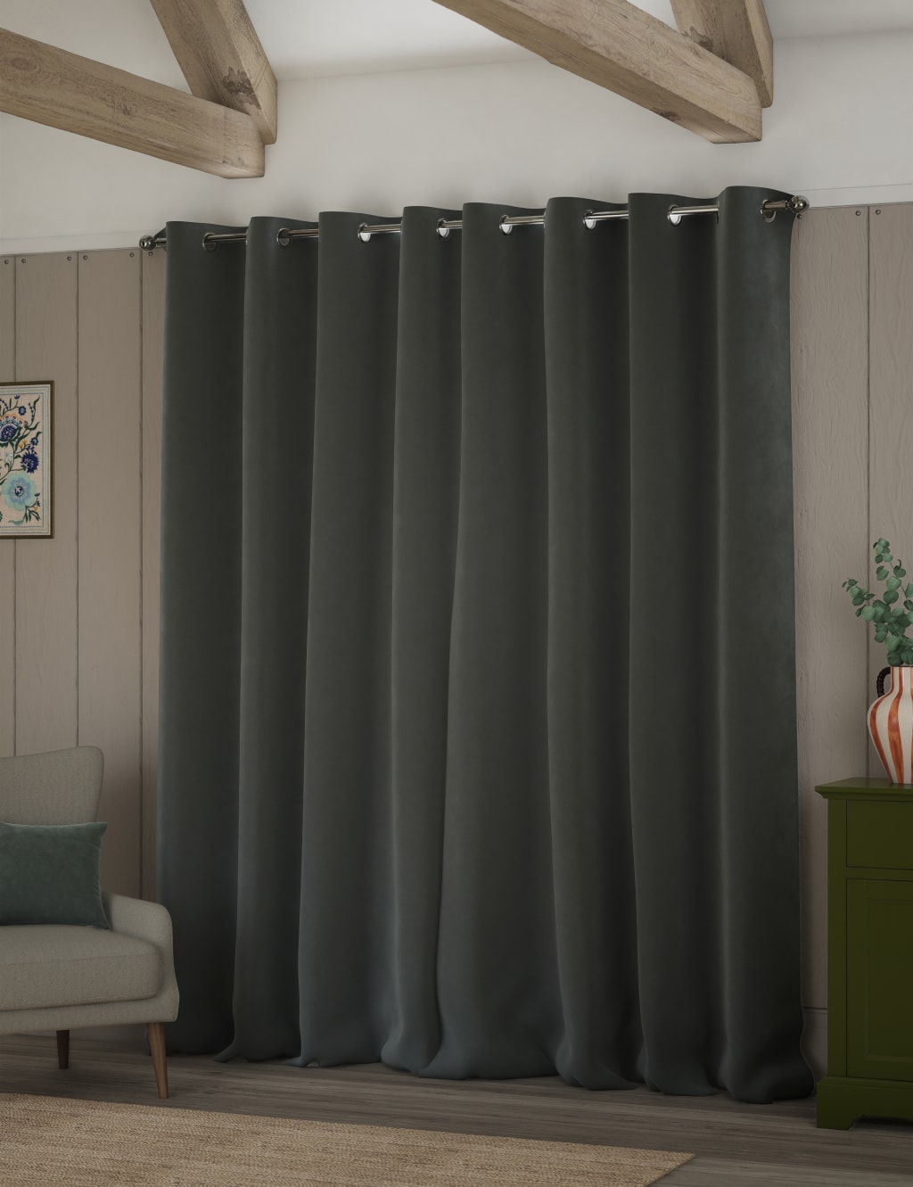 Velvet Eyelet Thermal Curtains 4 of 7