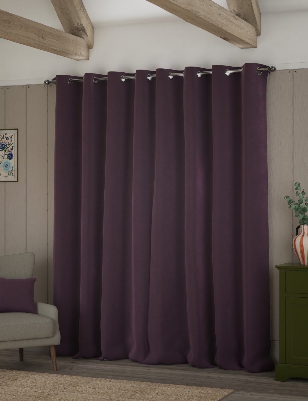 Velvet Eyelet Thermal Curtains 4 of 7