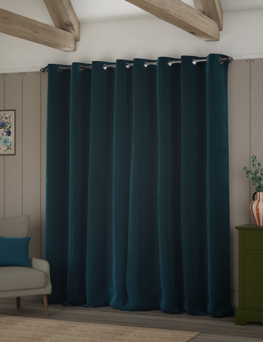 Velvet Eyelet Thermal Curtains 4 of 7