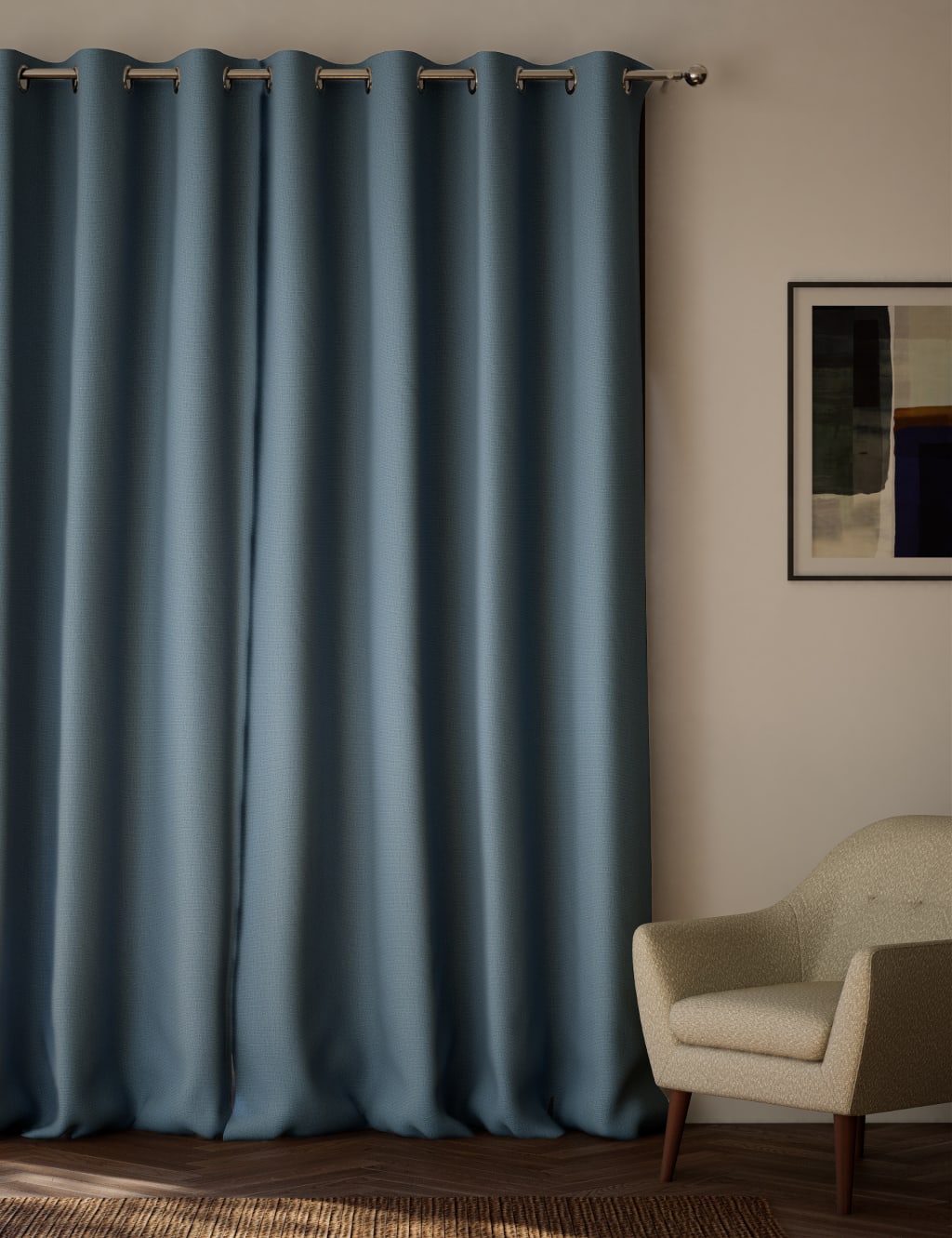 Brushed Eyelet Blackout Thermal Curtains 4 of 4