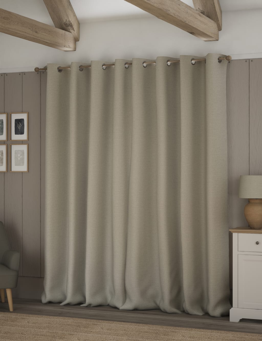 Brushed Eyelet Blackout Thermal Curtains 4 of 4