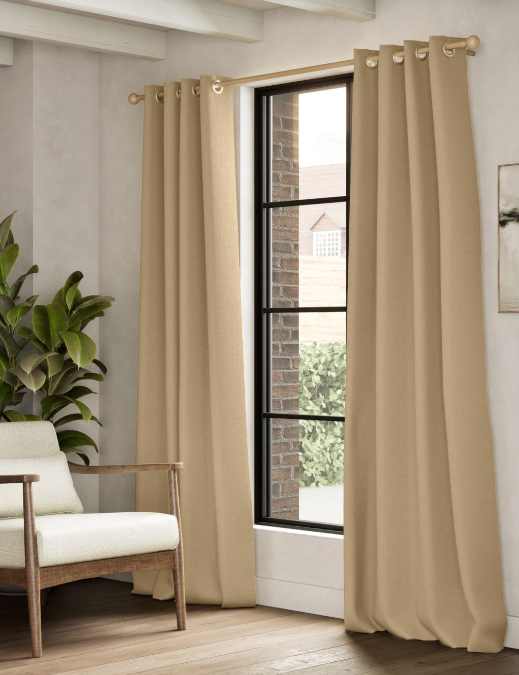 Brushed Eyelet Blackout Thermal Curtains 3 of 4
