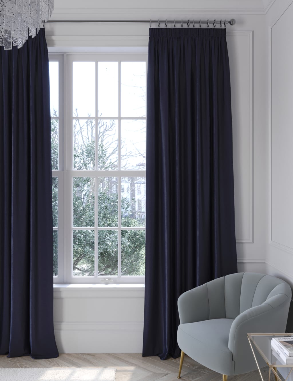 Faux Silk Pencil Pleat Blackout Curtains 3 of 6